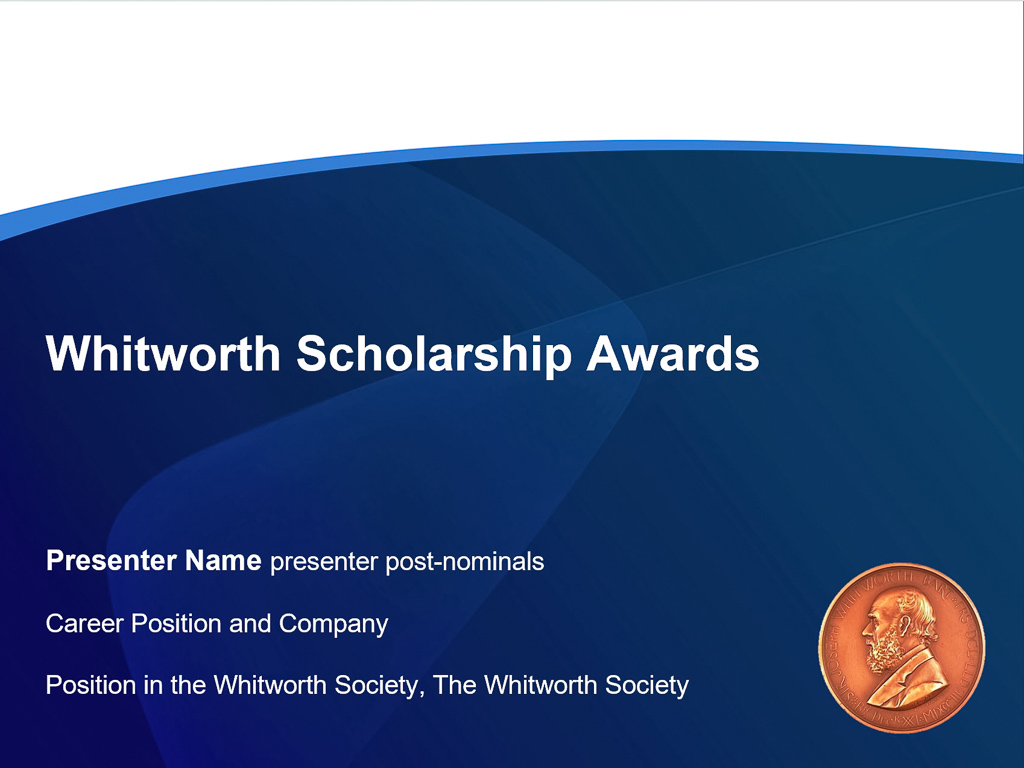Updated Whitworth Scholarship Presentation