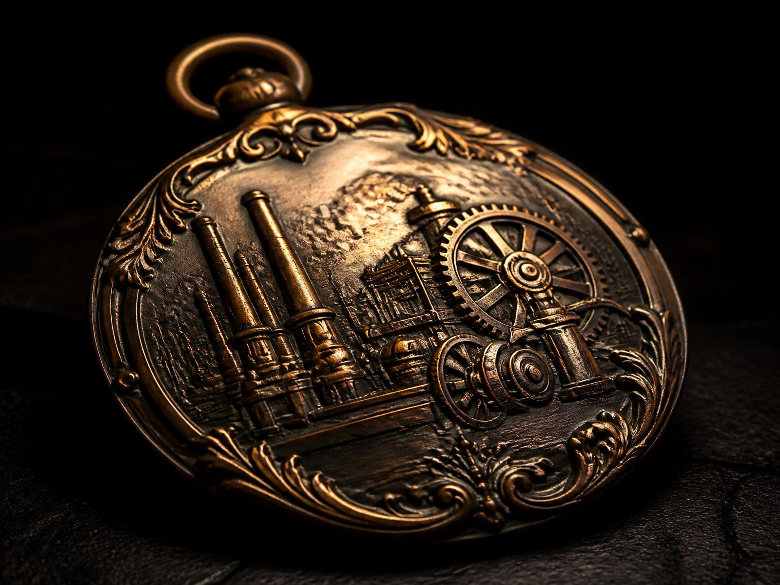 A bronze Whitworth medal in close-up