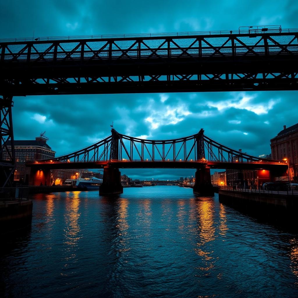 Tyne Bridge in Newcastle upon Tyne at dusk